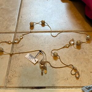 Silver Necklace with CZs and Gold Clear Round bezels Necklace